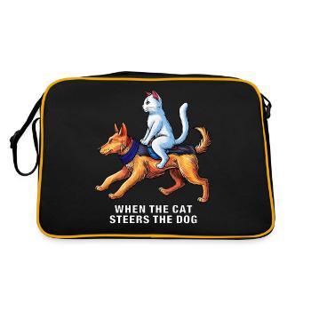 QUAND LE CHAT DIRIGE LE CHIEN - Sac Retro - noir/or - Dos