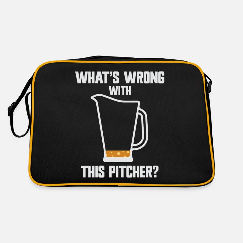 What's Wrong With This Pitcher? Humorvolle Grafik Retro Tasche