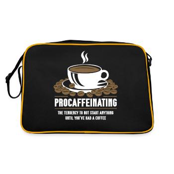 Procaffeinating Kaffeeliebhaber Starten Nichts - Retro Tasche - Schwarz/Gold - Hinten