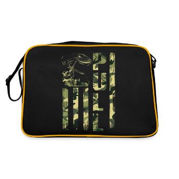 Pull Camouflage Schießsport Motiv - Retro Tasche - Schwarz/Gold - Hinten