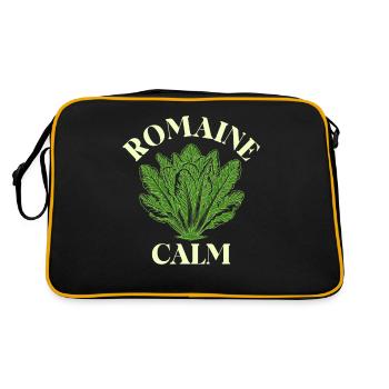 Romaine Calm Salad Humor Design - Retro Bag - black/gold - Back