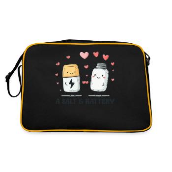 Un motif de dessin animé amusant Salt & Battery pour - Sac Retro - noir/or - Dos