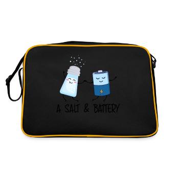 Un motif de dessin animé amusant Salt & Battery pour - Sac Retro - noir/or - Dos