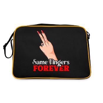 Same Fingers Forever - Preuve d’amour humoristique - Sac Retro - noir/or - Dos