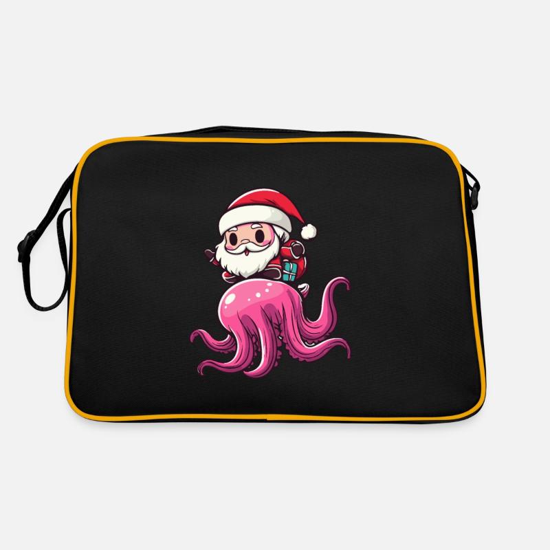 Qualle Weihnachtsmann Cartoon Retro Tasche