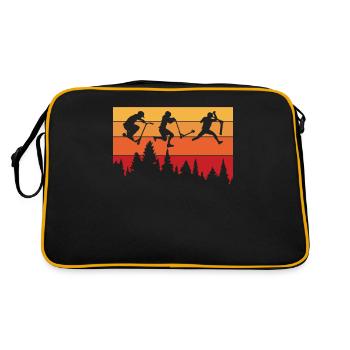 Abenteuerliche Scooter-Silhouette im - Retro Tasche - Schwarz/Gold - Hinten