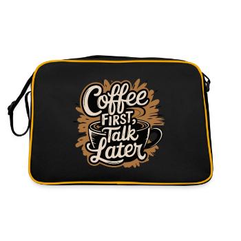 COFFEE FIRST TALK LATER - Retro Bag - black/gold - Back
