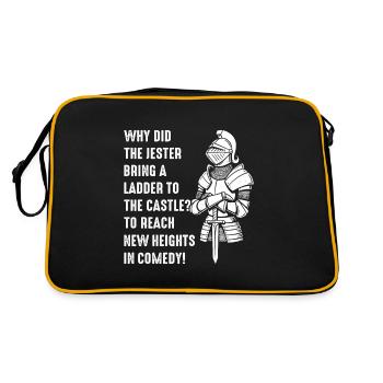 Why did the jester bring a ladder to the castle? T - Retro Bag - black/gold - Back
