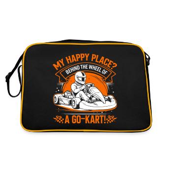 Mon endroit préféré ? Au volant d’un kart ! - Sac Retro - noir/or - Dos