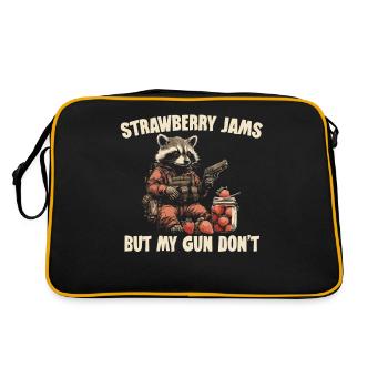 Strawberry Jams But My Gun Don't – Funnier - Retro Bag - black/gold - Back