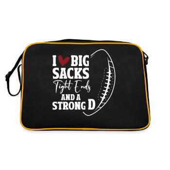 J'aime les gros sacs, les extrémités serrées et un D fort - Sac Retro - noir/or - Dos