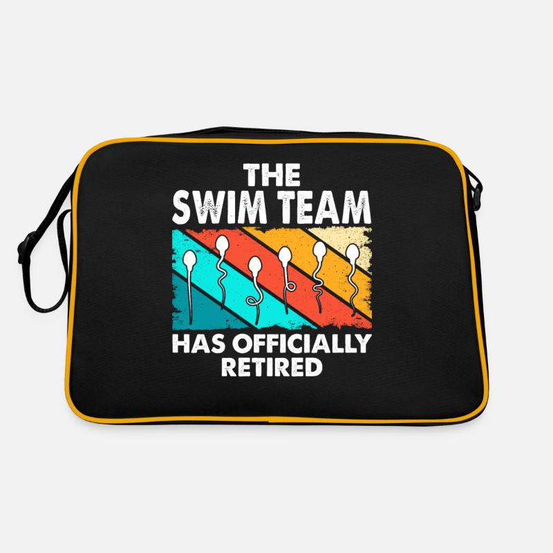 Die Schwimmmannschaft Hat Offiziell Den Ruhestand - Retro Tasche - Schwarz/Gold