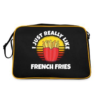 Lustige Pommes Lustig French Fries - Retro Tasche - Schwarz/Gold - Hinten