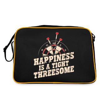 Happiness Is A Perfect Threesome With Dartboard - Retro Bag - black/gold - Back
