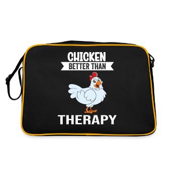 Funny Chicken Saying Chicken - Retro Bag - black/gold - Back