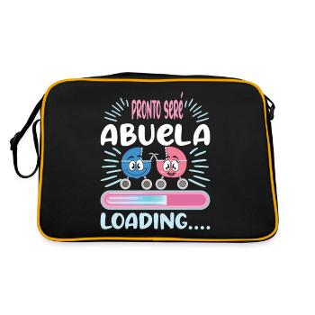 Oma 2024 werdende Oma 2024 Loading - Retro Tasche - Schwarz/Gold - Hinten