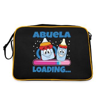 Oma 2024 werdende Oma 2024 Loading - Retro Tasche - Schwarz/Gold - Hinten