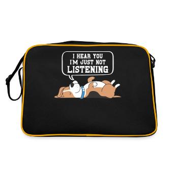 I Just Can't Listen To You Dog Motif - Retro Bag - black/gold - Back