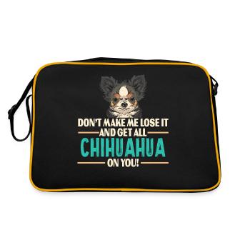 L'humour chihuahua ne me fait pas paniquer - Sac Retro - noir/or - Dos