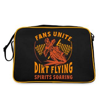 Dirt Biker Riding Dirt Flying Spirits Soaring Dirt - Sac Retro - noir/or - Dos