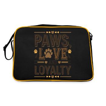 Liebe und Treue mit kleinen Pfoten - Retro Tasche - Schwarz/Gold - Hinten