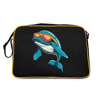 Baleine cool avec des lunettes de soleil dans un look estival - Sac Retro - noir/or - Dos