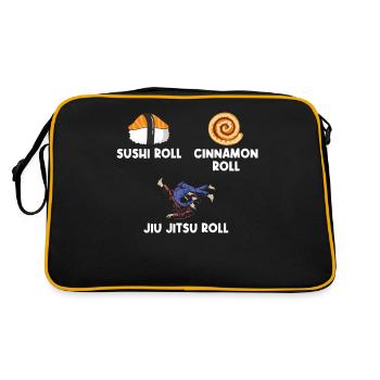 Rouleau de Sushi Rouleau de Cannelle Rouleau de Jiu Jitsu Humour pour - Sac Retro - noir/or - Dos