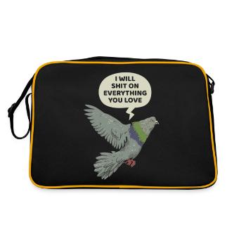 Dove With Humor: I Will Shit On Everything You - Retro Bag - black/gold - Back