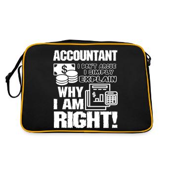 Accountant I Don't Argue - Retro Bag - black/gold - Back