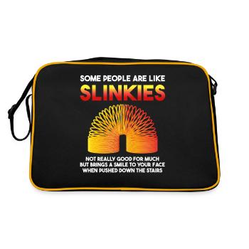 Einige Leute Sind Wie Slinkies - Lächeln Treppe - Retro Tasche - Schwarz/Gold - Hinten