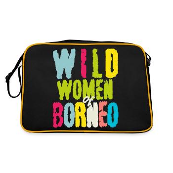 wilde Frau von Borneo Malaysian Asien insel - Retro Tasche - Schwarz/Gold - Hinten