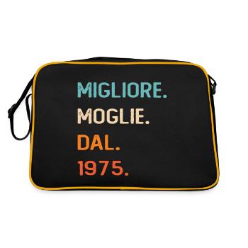 Wife since 1975 - Retro Bag - black/gold - Back