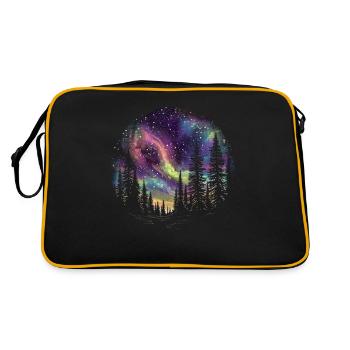 Mystical Northern Lights in the Forest: Dreamlike Skies - Retro Bag - black/gold - Back