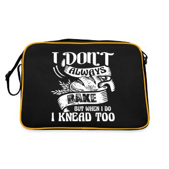 Baker I Don't Always Bake But when I Do I Knead - Retro Bag - black/gold - Back