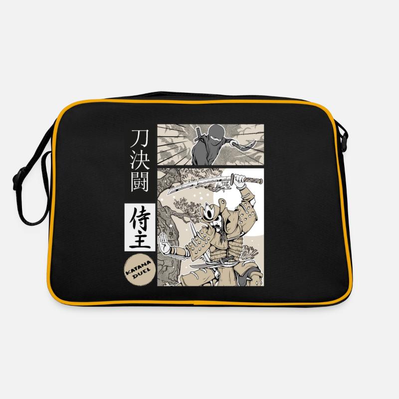Samurai Katana Duel vs Ninja - Sac Retro - noir/or