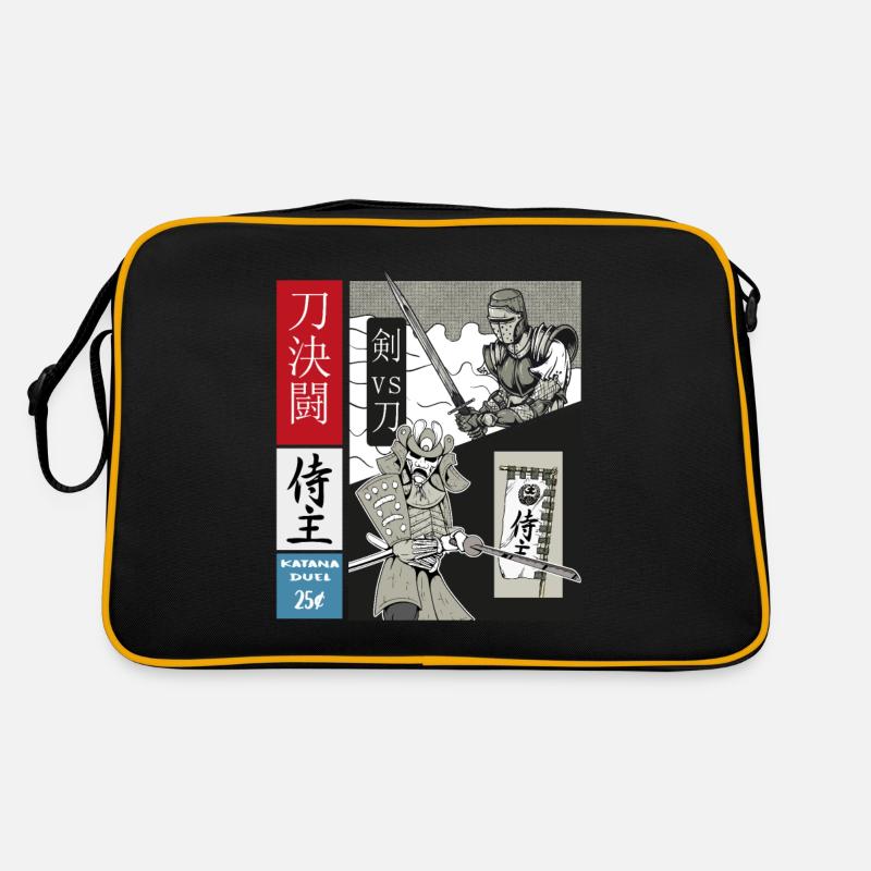 Samurai Duel Katana vs. Épée Lourde - Sac Retro - noir/or