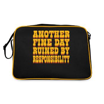 Une autre belle journée gâchée par la responsabilité - - Sac Retro - noir/or - Dos