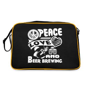 Beer Brewing Peace Love Beer Brewing - Retro Bag - black/gold - Back