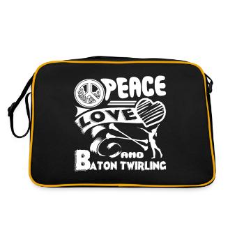 Baton Twirling Peace Love Baton twirling - Retro Bag - black/gold - Back