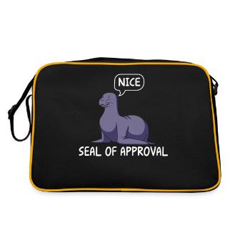 Sceau drôle avec sceau de bulle d’approbation - Sac Retro - noir/or - Dos