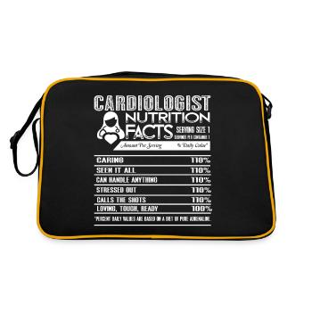 Cardiologist Nutrition Facts - Retro Bag - black/gold - Back