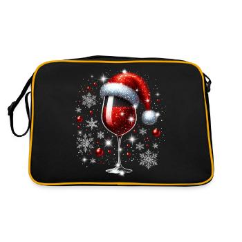 Vin rouge de Noël Amateur de vin Père Noël - Sac Retro - noir/or - Dos
