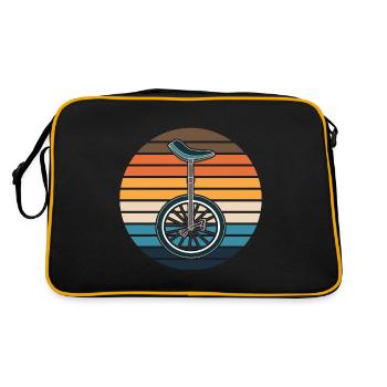Monocycle équitation Rétro Vintage Unicycle coucher de soleil - Sac Retro - noir/or - Dos