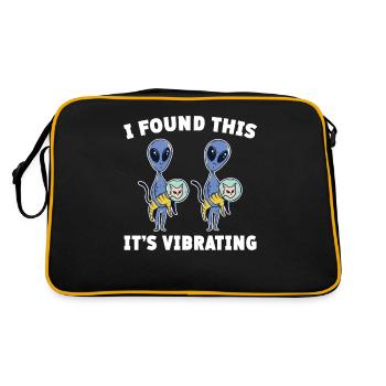 Alien Humor: I Found This, It's Vibrating - Retro Bag - black/gold - Back