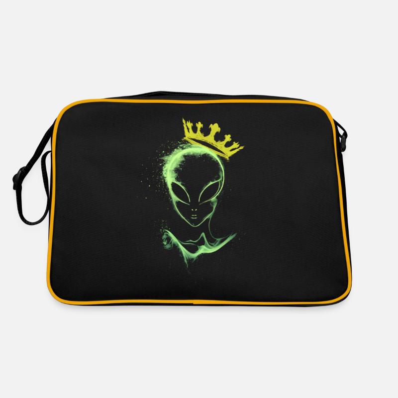 Alien mit Krone Retro Tasche