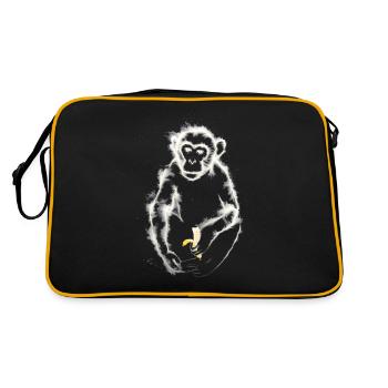 Singe mangeant de la banane / Singe - Sac Retro - noir/or - Dos