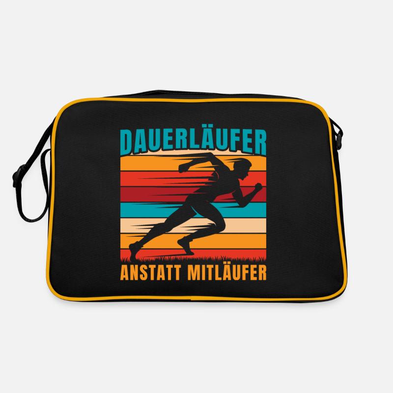 Running Dauerläufer Anstatt Mitläufer Marathon Retro Tasche