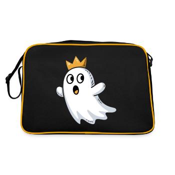 Doodle fantôme avec une couronne - Sac Retro - noir/or - Dos
