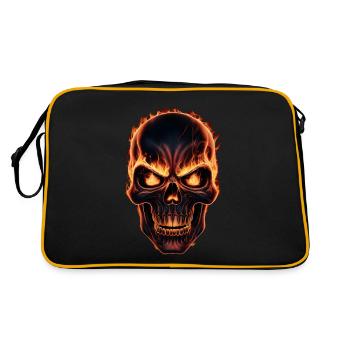 completly burning skull - Retro Bag - black/gold - Back