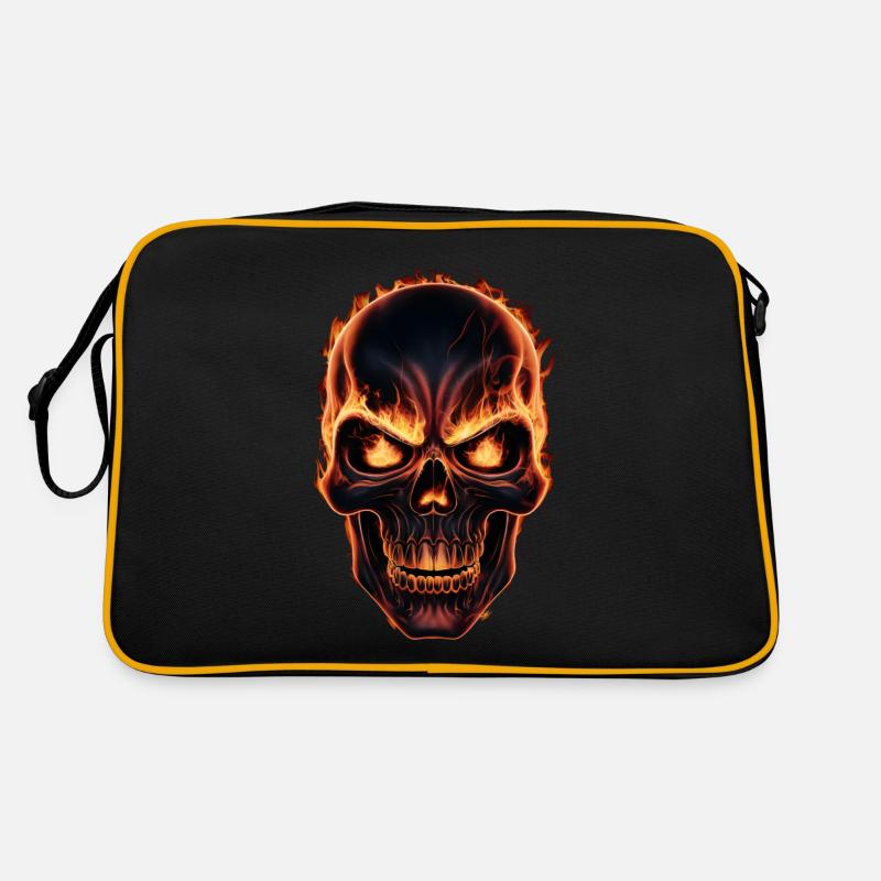completly burning skull Retro Bag